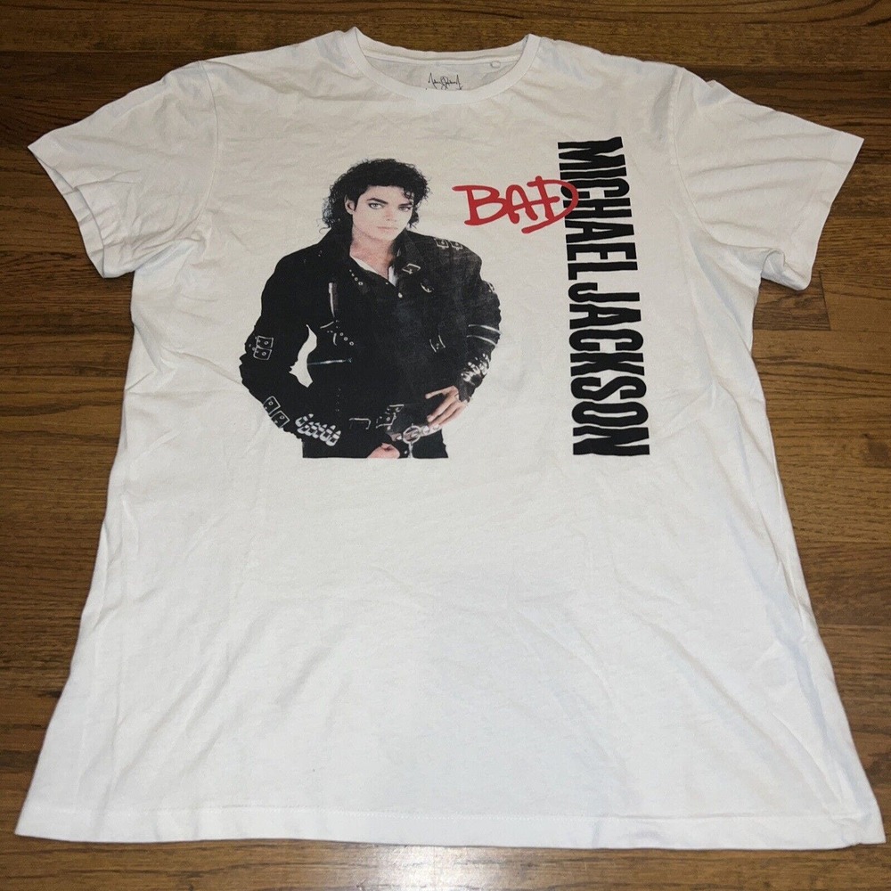 Michael Jackson “Bad” Men’s M White Graphic T-Shirt - Michael Jackson Brand 2018